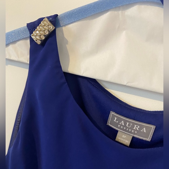 Ruffled sheer dress size small Petite - Picture 3 of 4